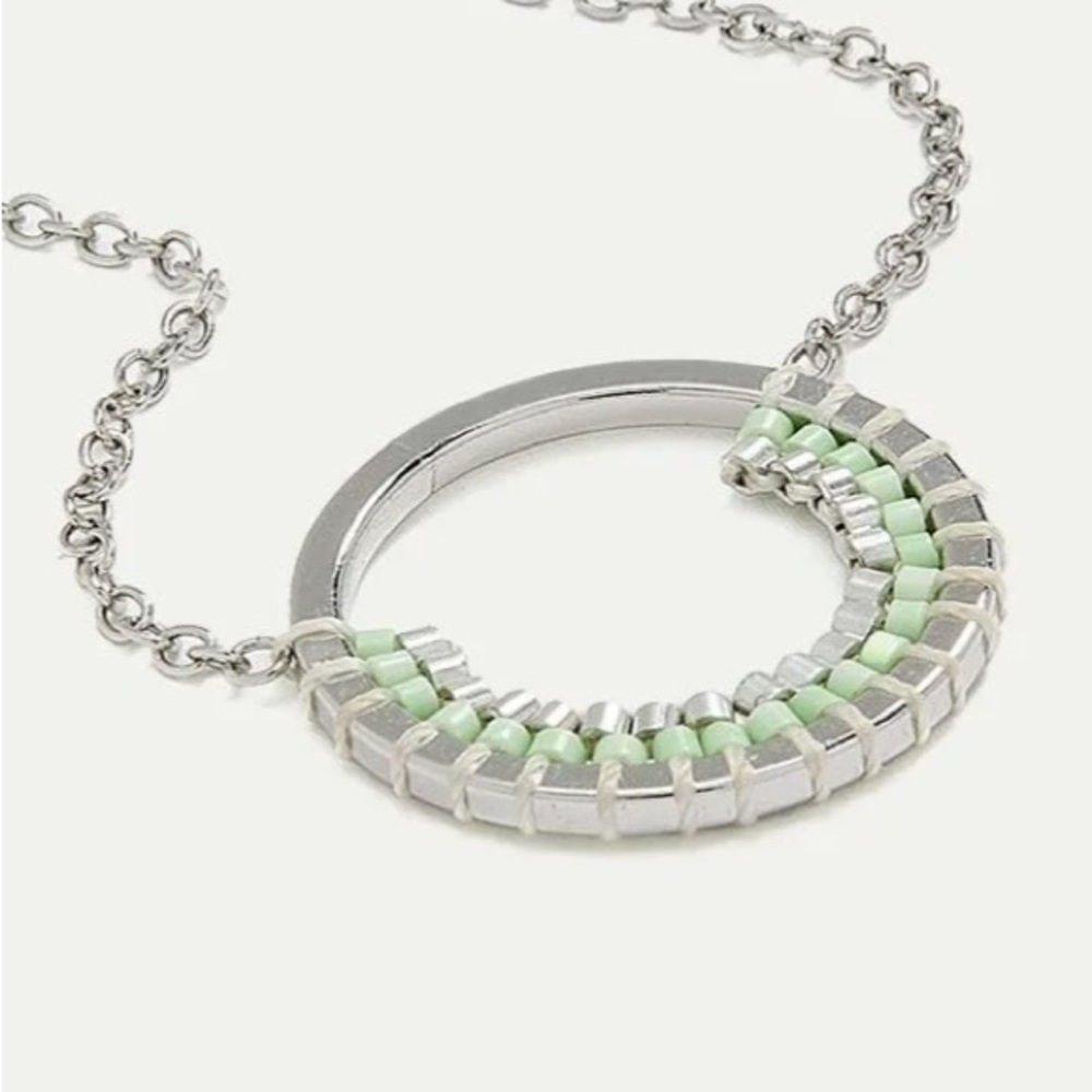 Beaded Necklace and Hoop Set